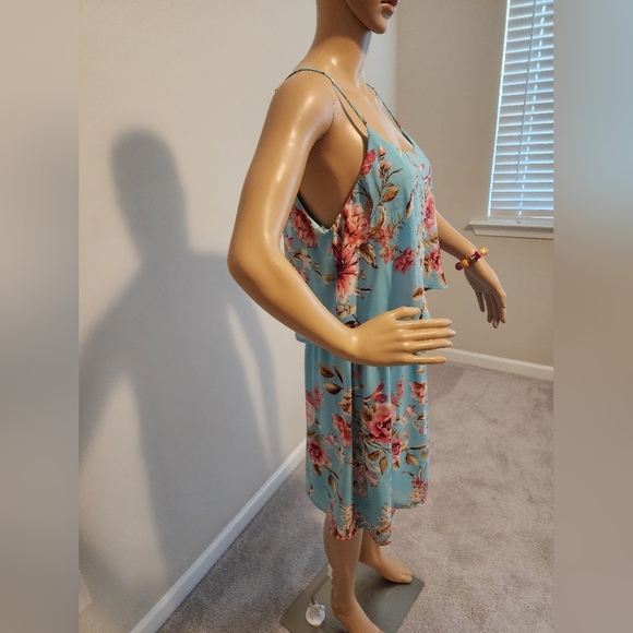 Macy's Cloud & Sky Auqa Blue Floral Sundress - Picture 3 of 7